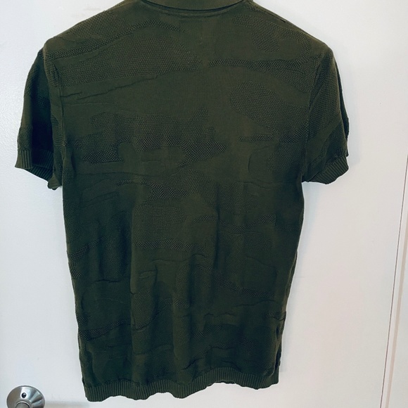 Zara - knit short sleeve polo shirt - camouflage pattern - green - Picture 6 of 6